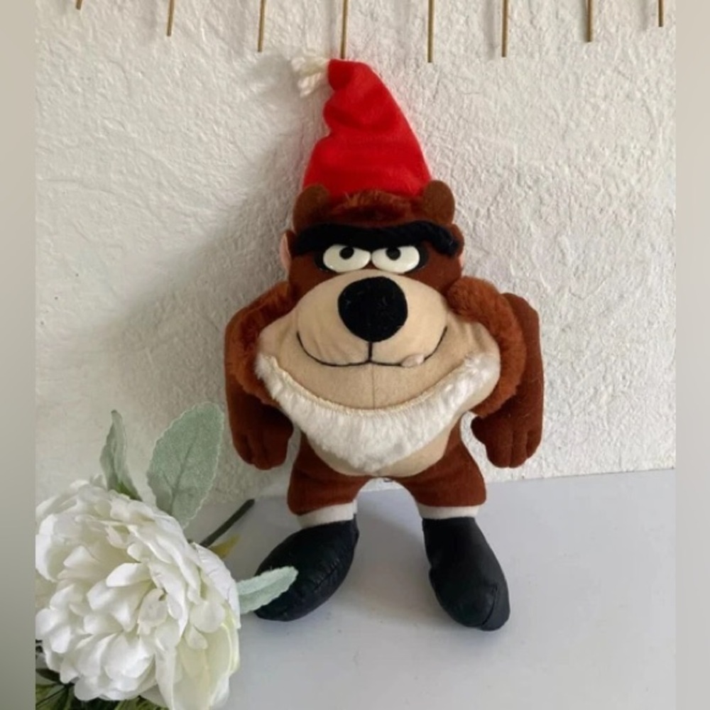 Vintage 1992 McDonalds Christmas Taz plush decoration